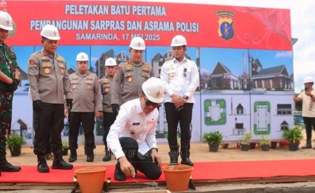 Peletakan batu pertama pembangunan Aspol Gelatik.