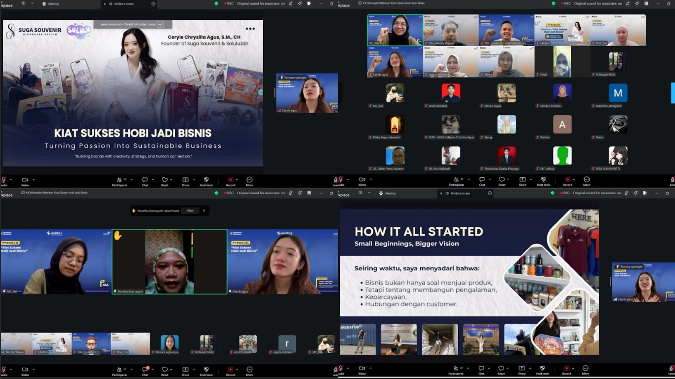Indibiz Borneo dari Telkom Indonesia kembali menghadirkan program edukasi bagi pelaku usaha mikro, kecil, dan menengah (UMKM) melalui webinar bertajuk “Kiat Sukses Hobi Jadi Bisnis”. (Dok. Indibiz)